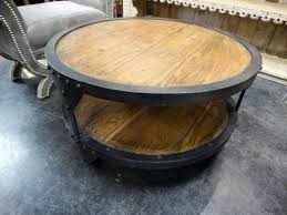 Rustic Industrial Round Coffee Table