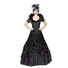 victorian raven queen dress samtkleid