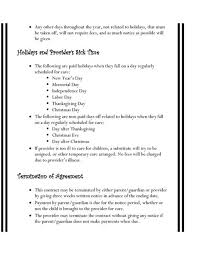 Home Daycare Contracts Daycare Pinterest Daycare Contract Examples