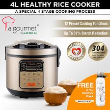 The rice cooks perfectly and in less than 20mins! Qoo10 La Gourmet Healthy Rice Cooker 4l Free 0 75l Outdoor Flask Kitchen Dining