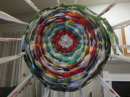 spiral rug from recycled plastic bags