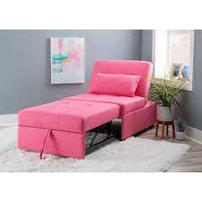 pink polyester twin sofa bed