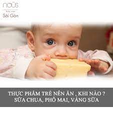 NOÛS Saigon - THỰC PHẨM TRẺ NÊN ĂN , KHI NÀO ? SỮA CHUA, PHÔ MAI, VÁNG SỮA  Đây là danh sách gồm những thực phẩm cha mẹ nên biết khi nào?