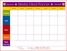 7 Day Meal Planner Template Talk About Wiring Diagram