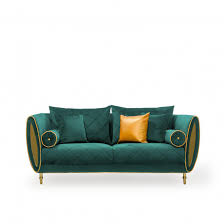 cerchio gold sofa set dark green