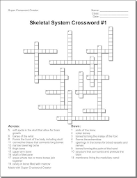 A themed vocabulary crossword for intermediate level students of english. Skeletal System Crossword Puzzle Humananatomy Online Skeletal System Worksheet Skeletal System Anatomy And Physiology
