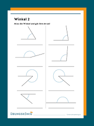 Arbeitsblätter mit übungsaufgaben für mathematik und deutsch (grundschule, mittelschule, gymnasium). Winkel