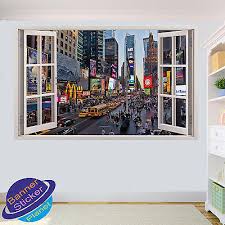 New York Time Square Scenery 3d Window