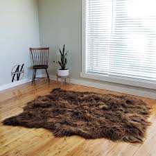 sheepskin rug on the floor as carpet