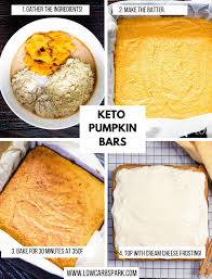 Pour into prepared baking dish and bake for 25 minutes. The Best Keto Pumpkin Bars With Cream Cheese Frosting Low Carb Spark