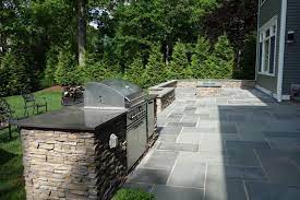 Bluestone Patio Kitchen Fire Pit