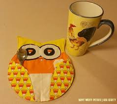 candy corn owl mug rugs quilting