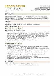 private home health aide resume sles