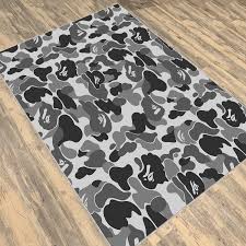black bape rug black and gray rug
