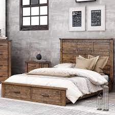 solid wood queen wood bed frame