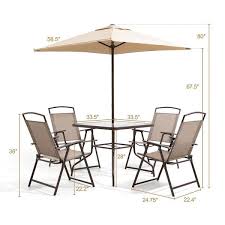 6 piece metal square outdoor dining set