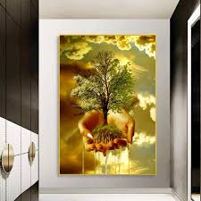 Abstract Tree Art Canvas Painting Wall
