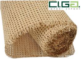 Open weave rattan webbing/mesh semi bleached (easiest to fit and stain or paint) or natural (slightly more rigid and harder to fit, natural or shellac finish only) round core/reed (spline), instruction sheet and Rattan Cane Webbing