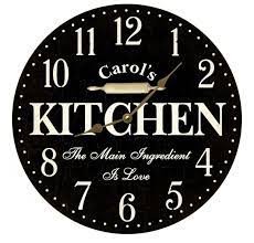 Personalized Kitchen Wall Clock Black