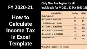 excel income tax calculation fy 2021