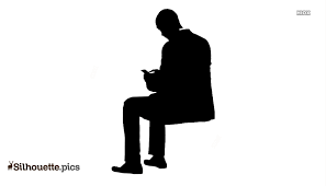The silhouette of businessman sitting on a chair. Man Sitting Silhouette Images