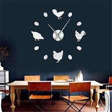 At target, find a wide range of small clocks, medium clocks, large clocks and oversized clocks that will not only be functional but will also blend in with your decor. Fresh Farm Eggs Chicken In The Farm Diy Large Wall Clock Farmhouse Rustic Wall Decor Kitchen Wall Watch Mirror Stickers Wall Clocks Aliexpress