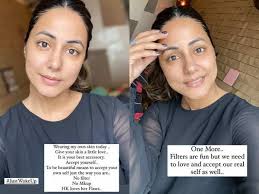 hina khan shares a no makeup no filter