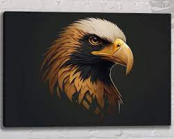 Eagle Digital Art Wall Art In Muted