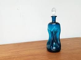 Vintage Danish Blue Glass Kluk Kluk