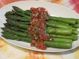 asparagus with warm tomato vinagrette