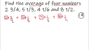 find the average of four numbers 2 3 4