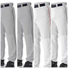 Details About Boys Baseball Pants Alleson Youth White Gray Scarlet Navy Black Braiding 605pl