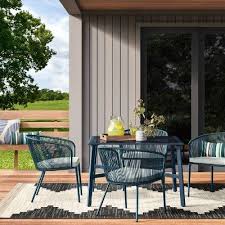 Fit choice 5 piece outdoor patio dining set for 4, 4 patio dining chairs & 1 square 38x 38 metal slatted table w/ 1.5 umbrella hole, enjoy your patio dining sets w (metal grey) 4.0 out of 5 stars. Pin On Space Outdoor