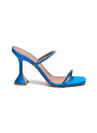 AMINA MUADDI | Gilda Ombre' Crystal Embellished Satin Heeled Sandals |  Women