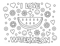 Watermelon has a fresh, watery and sweet 74 Summer Coloring Pages Free Printables For Kids Adults