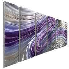 Silver Purple Metal Wall Art Multi