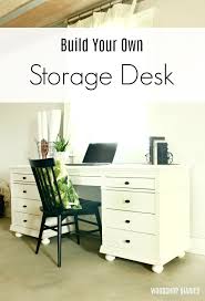 Airy and ethereal, glass desks feature clean lines, polished metal. Diy Storage Desk For Home Office Building Plans And Tutorial