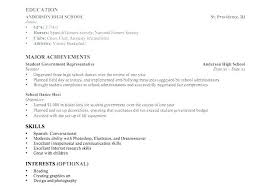 Resume Examples No Work Experience High School Student