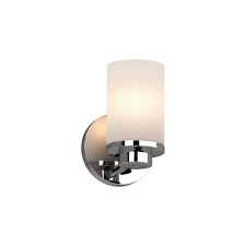Volume Lighting Sharyn 1 Light 5 In Chrome Indoor Bathroom Vanity Wall Sconce Or Wall Mount With Frosted Glass Cylinder Shades 1161 3 The Home Depot