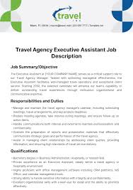 travel agency executive istant job