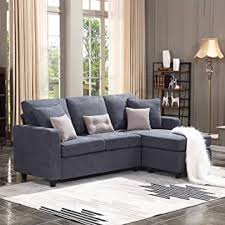 Free shipping and easy returns on most items, even big ones! Amazon Com Honbay Convertible Sectional Sofa Couch L Shaped Couch With Modern Linen Fabric For Small Space Dark Grey Furniture Decor