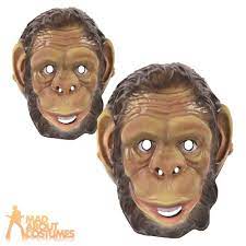 s plastic chimp mask ape monkey
