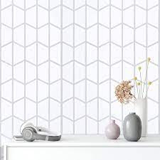 Buy Mecpar Silver Geometric Wallpaper ...
