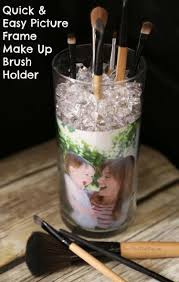 easy diy picture frame makeup brush holder