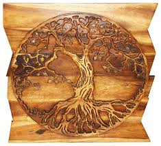 Haussmann Wood Tree Of Life Round On