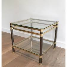 Pair Of Small Side Tables In Brass And