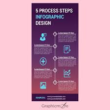 5 Process Steps Infographic Design Free Psd File Flow