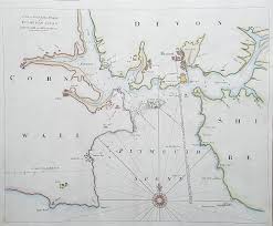 18th Century Sea Chart Plymouth Sound By Samuel Thornton Rare