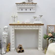 French Retro Artistic White Fireplace