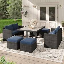 Grey Wicker Patio Furniture Set
